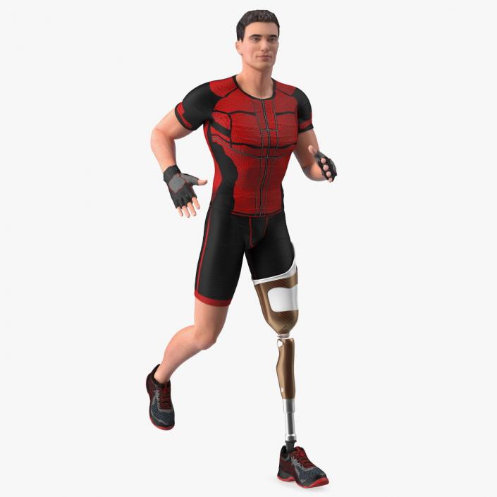 3D Man with Prosthetic Leg model