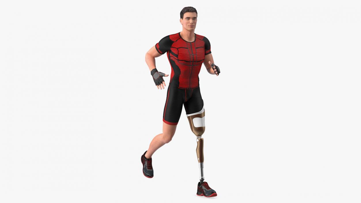 3D Man with Prosthetic Leg model