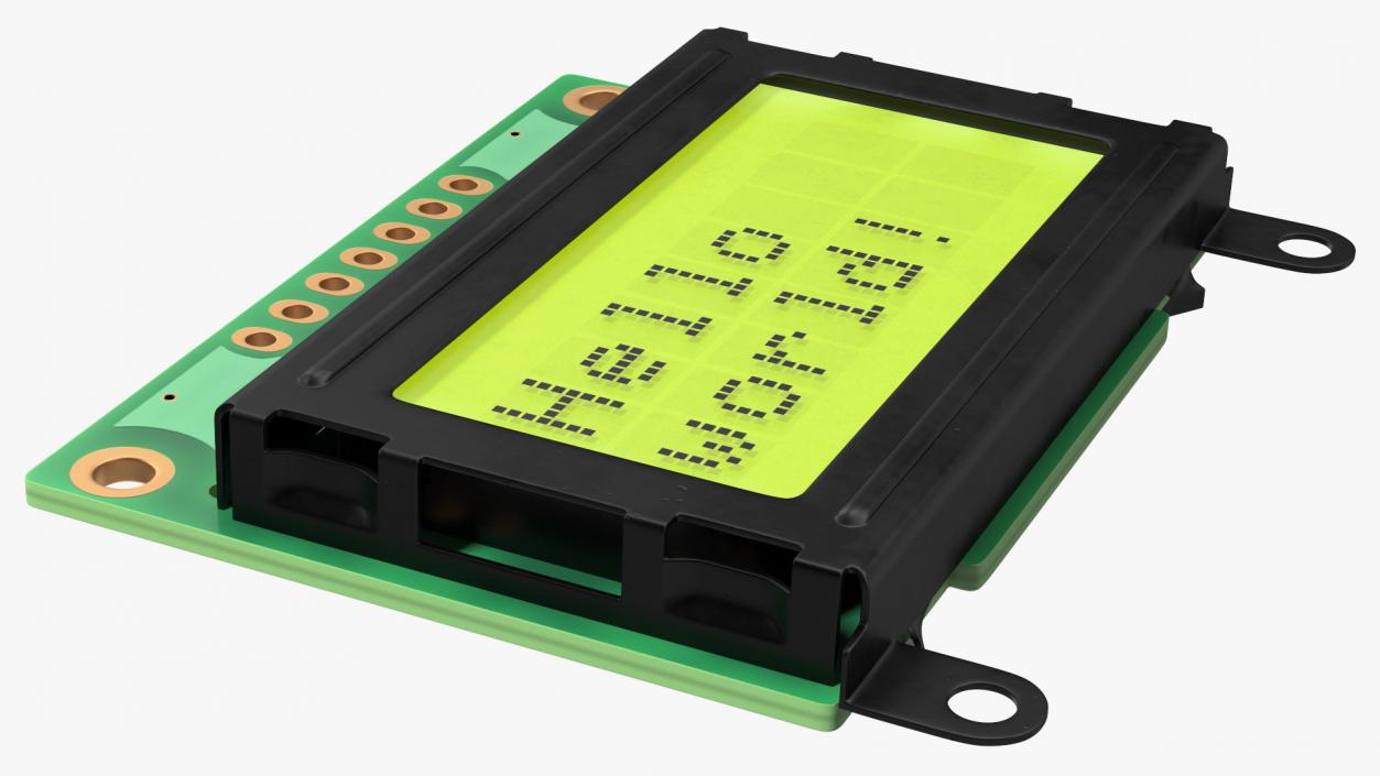 3D model Character LCD Display Green ON