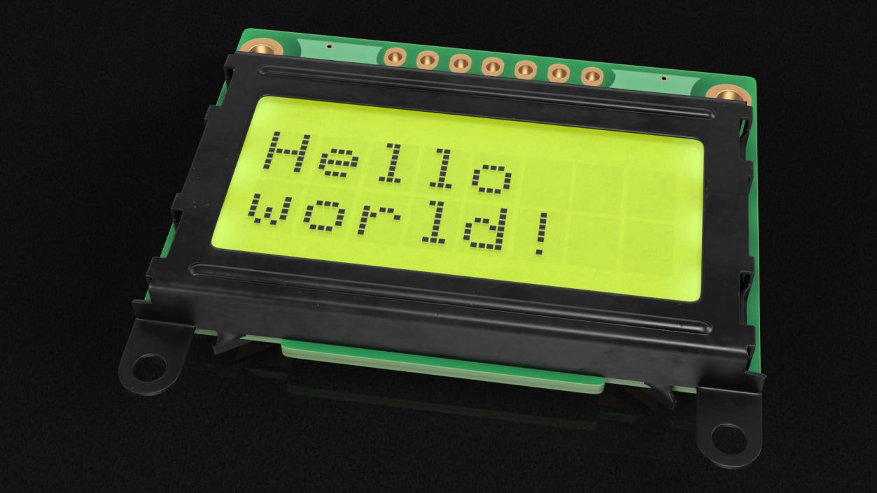 3D model Character LCD Display Green ON