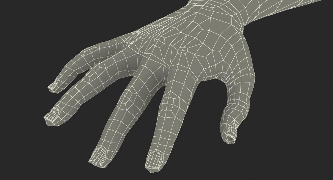 Asian/ Americas Female Hand Rigged 3D model