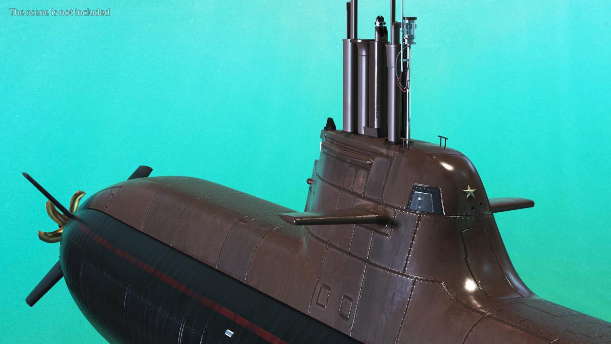 Compact Submarine HDW Class 212A Wet Rigged for Maya 3D