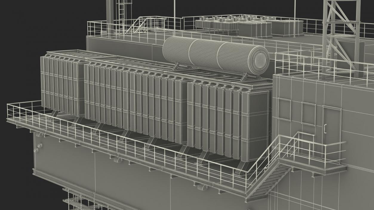 Offshore Wind Farm Substation 3D model