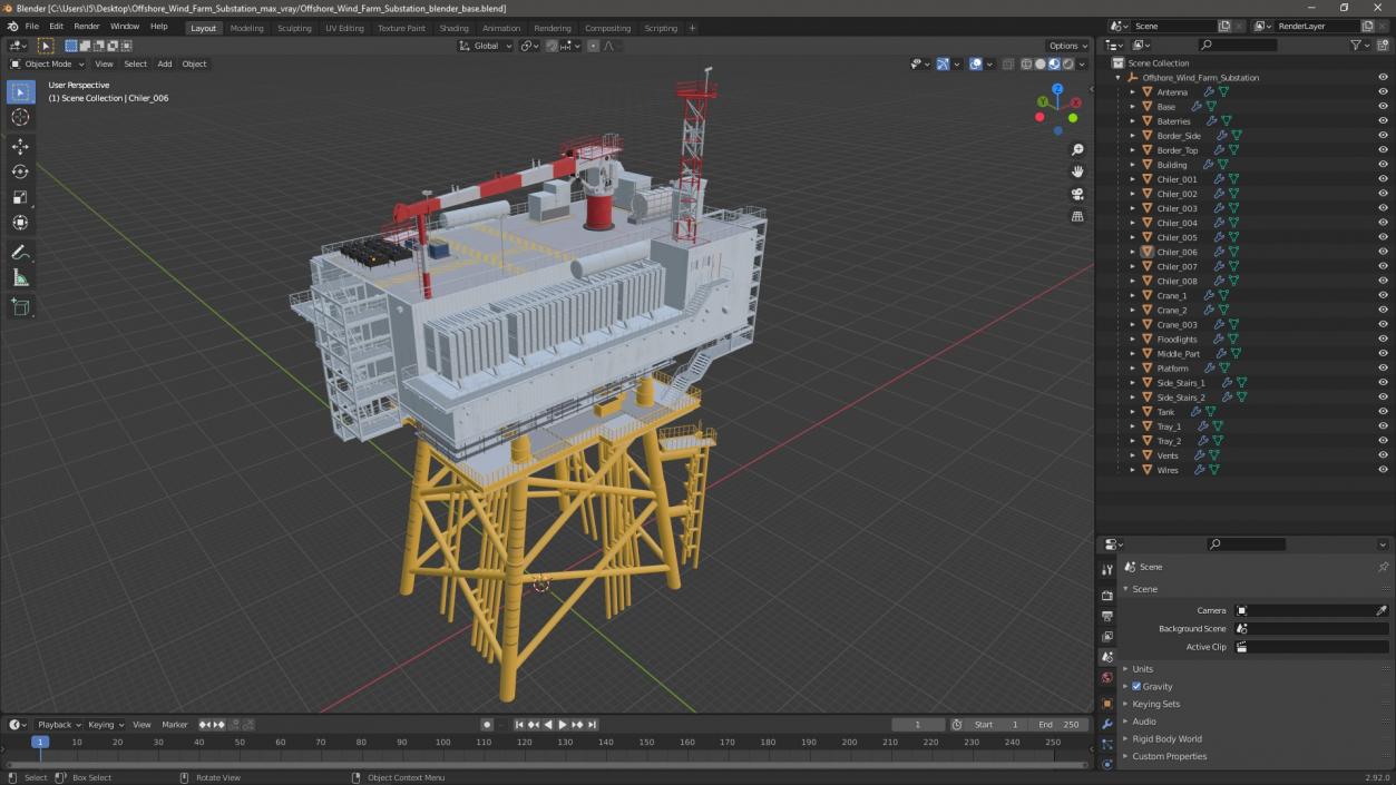 Offshore Wind Farm Substation 3D model