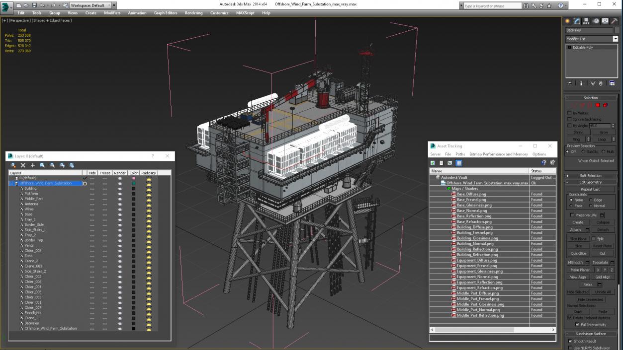 Offshore Wind Farm Substation 3D model