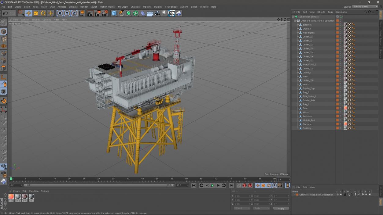 Offshore Wind Farm Substation 3D model