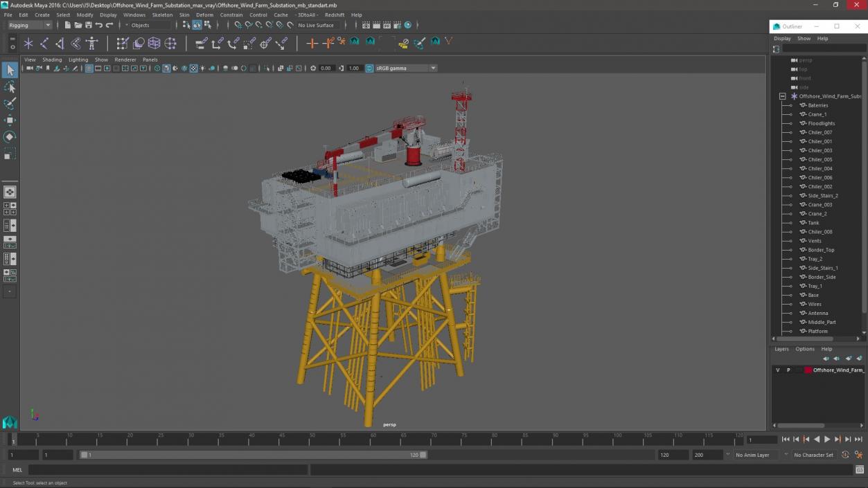 Offshore Wind Farm Substation 3D model