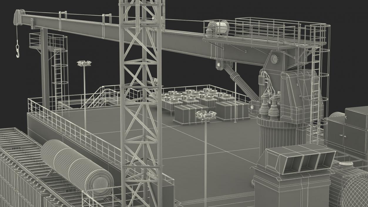 Offshore Wind Farm Substation 3D model