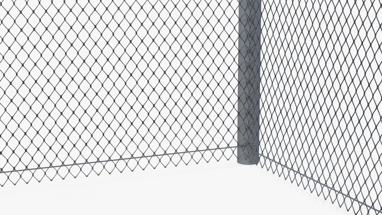 Barbed Razor Wire Mesh Fence Sections 3D