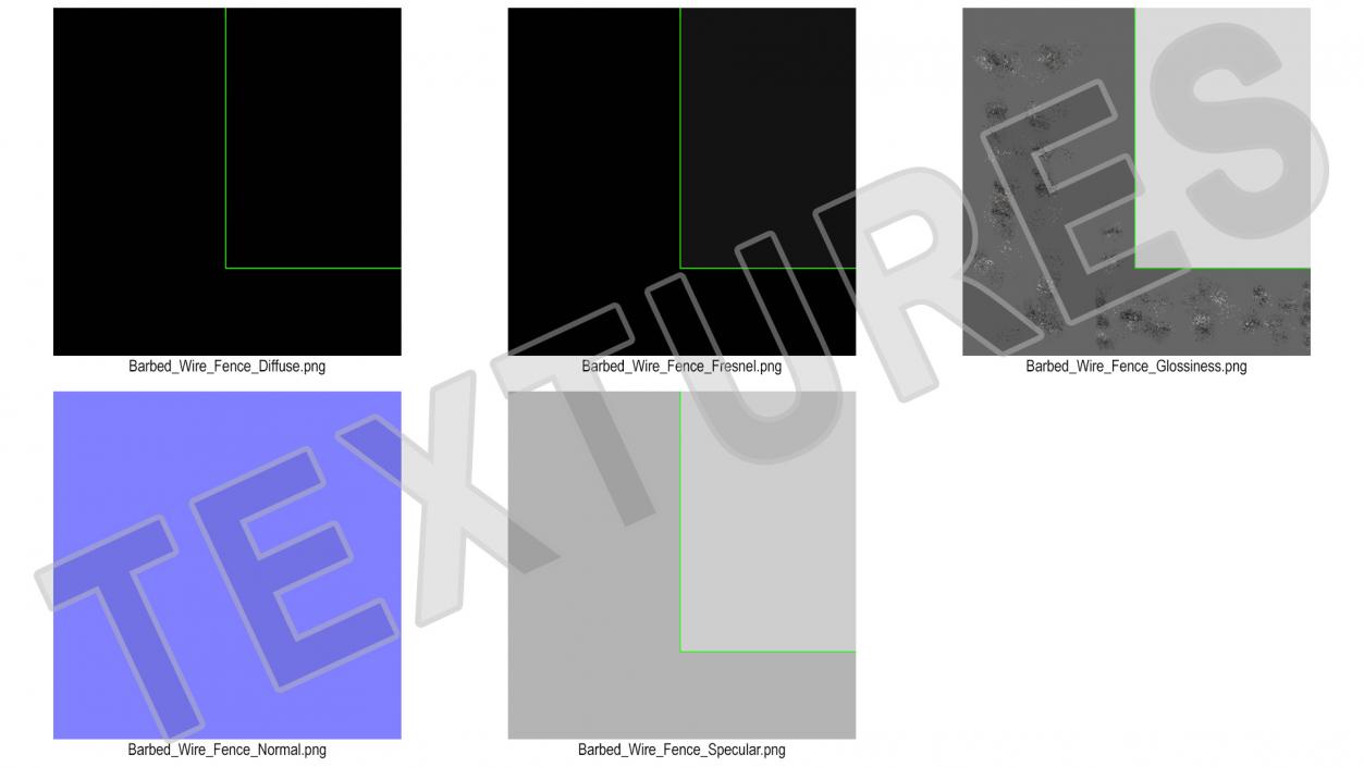 Barbed Razor Wire Mesh Fence Sections 3D