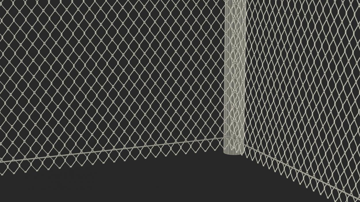 Barbed Razor Wire Mesh Fence Sections 3D