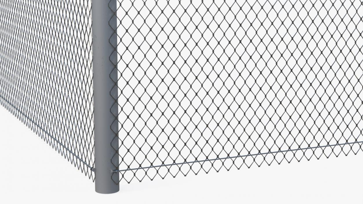 Barbed Razor Wire Mesh Fence Sections 3D