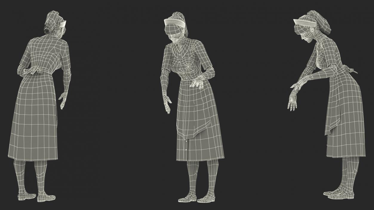 Housekeeper with Trouser Press and Clothes Rack 3D