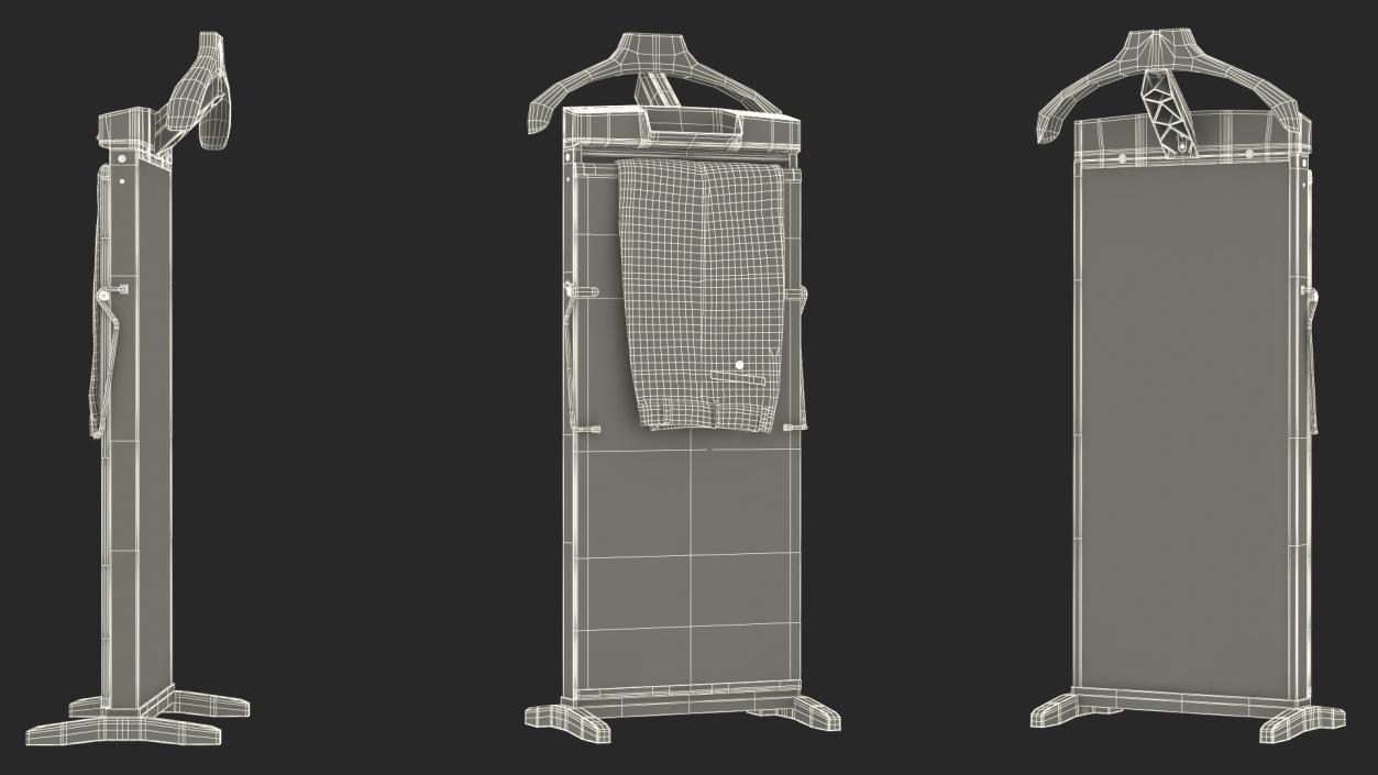 Housekeeper with Trouser Press and Clothes Rack 3D