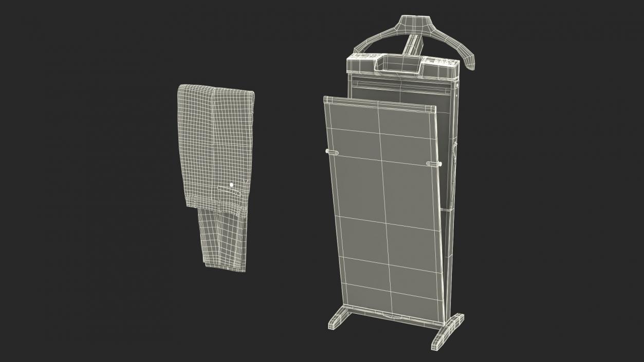 Housekeeper with Trouser Press and Clothes Rack 3D