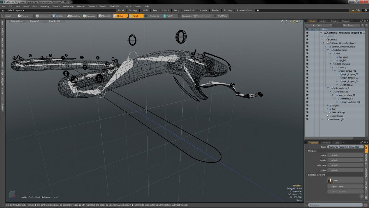 3D California Kingsnake Rigged for Modo