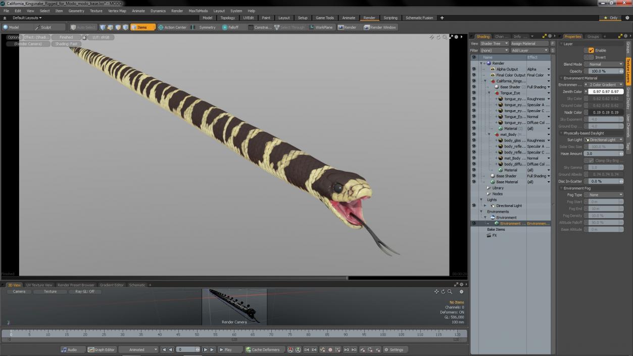 3D California Kingsnake Rigged for Modo