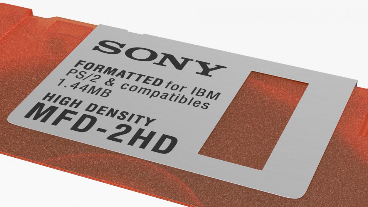 3D model Sony MFD 2HD Floppy Diskette Orange