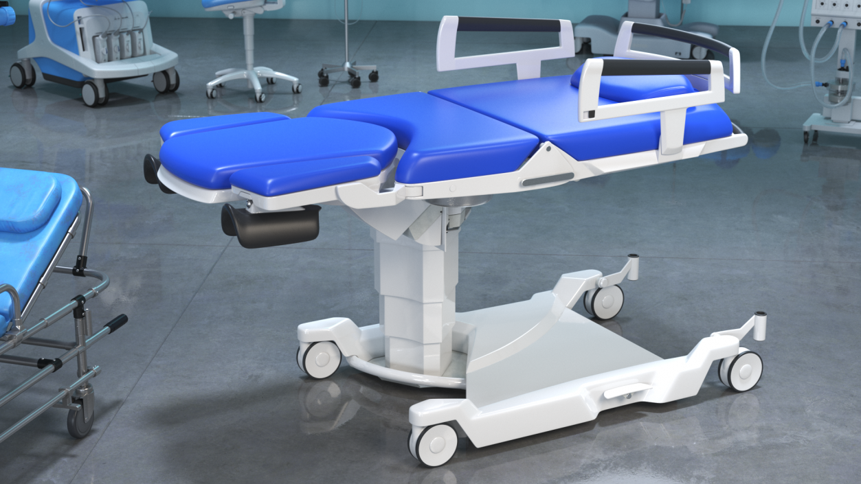 3D Blue Bed for Birth model