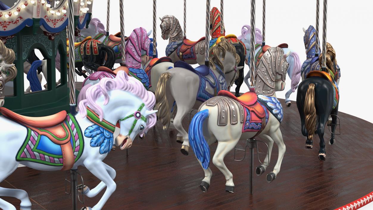 Amusment Park Carousel Rigged 3D model