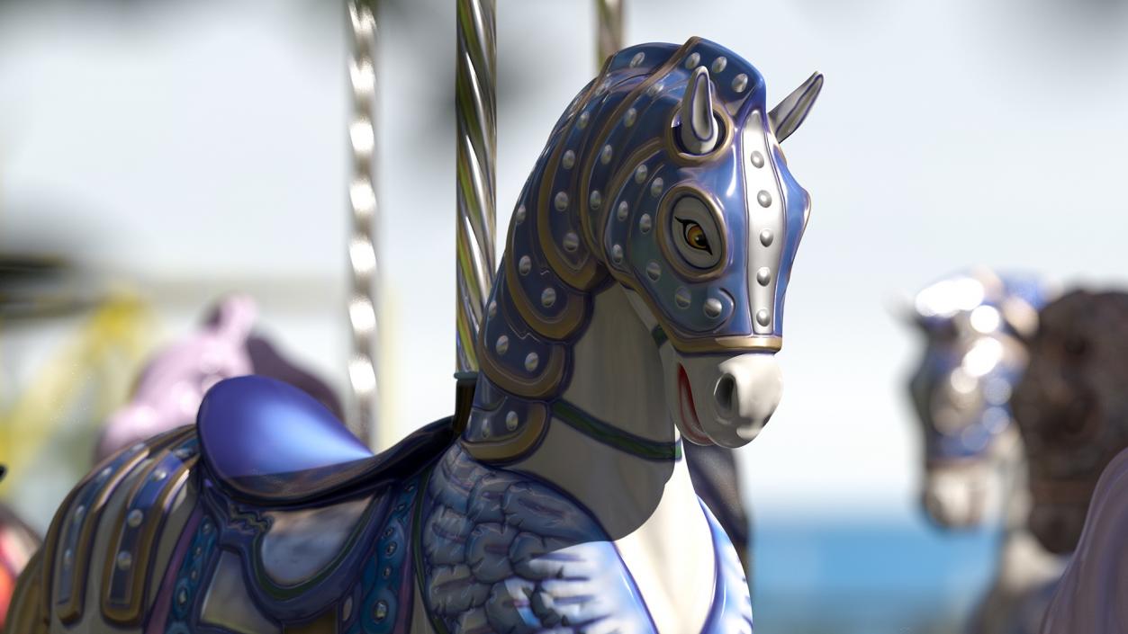 Amusment Park Carousel Rigged 3D model