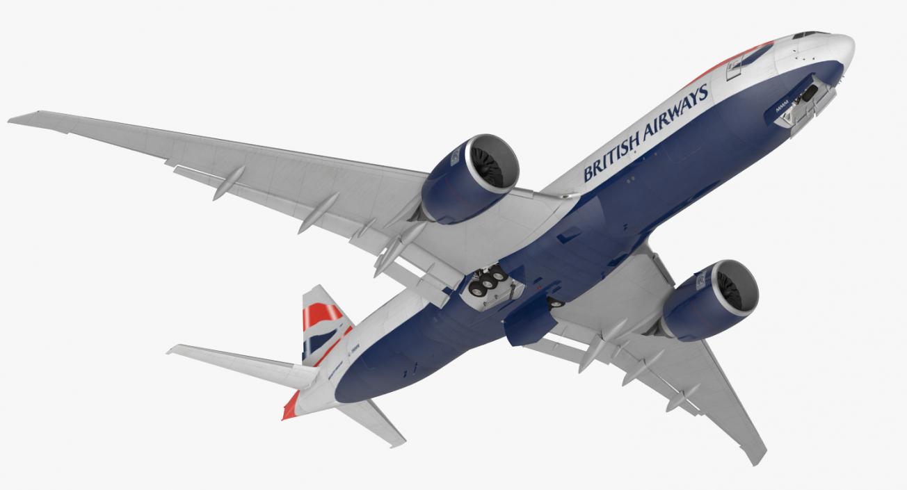 3D Boeing 777 Freighter British Airways Rigged model