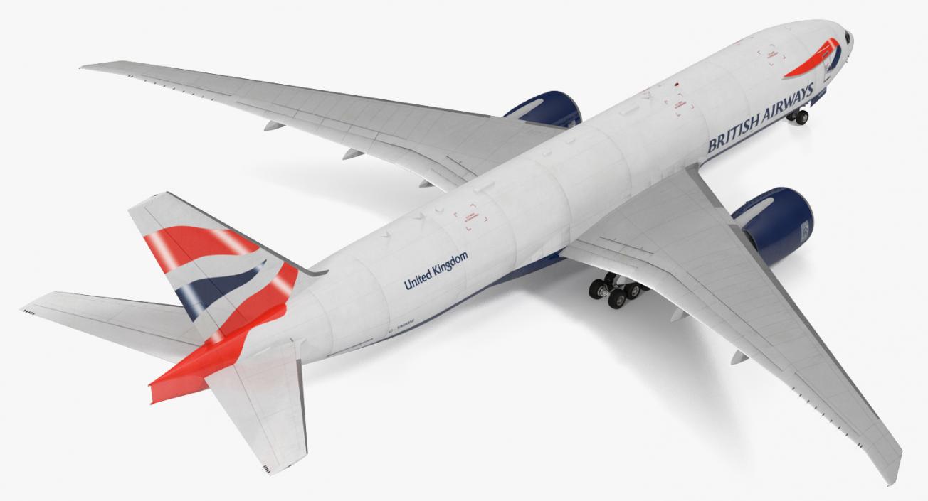 3D Boeing 777 Freighter British Airways Rigged model