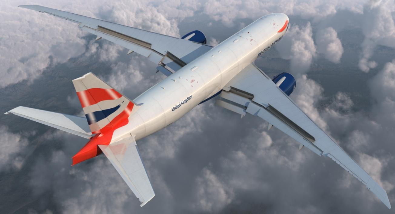 3D Boeing 777 Freighter British Airways Rigged model