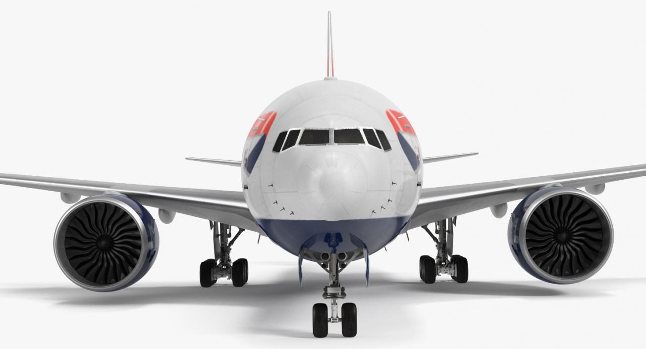 3D Boeing 777 Freighter British Airways Rigged model