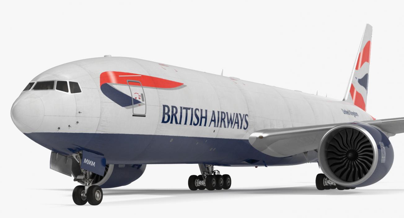 3D Boeing 777 Freighter British Airways Rigged model