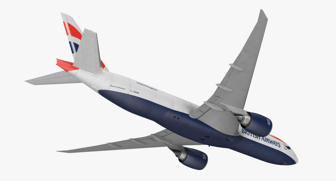 3D Boeing 777 Freighter British Airways Rigged model