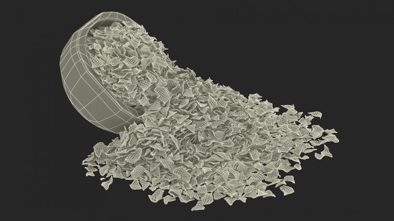 Dried Rose Petals Scattered from a Bowl 3D model