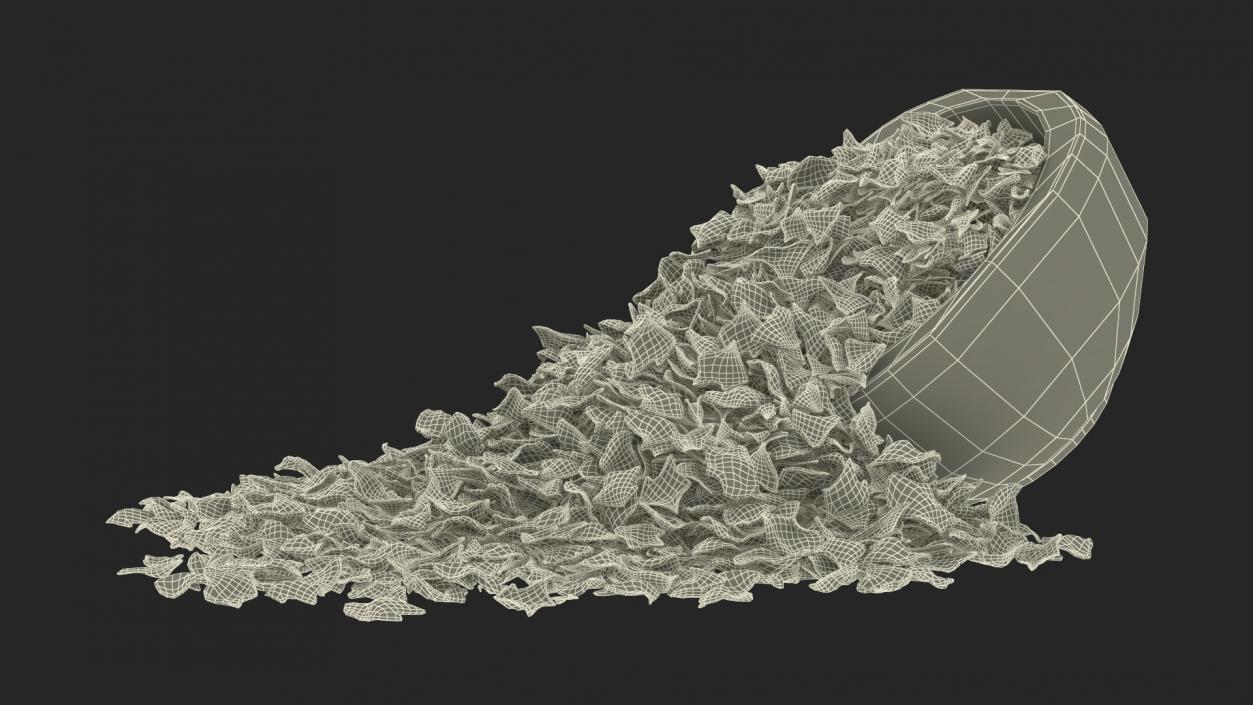 Dried Rose Petals Scattered from a Bowl 3D model