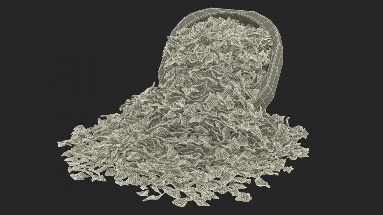 Dried Rose Petals Scattered from a Bowl 3D model