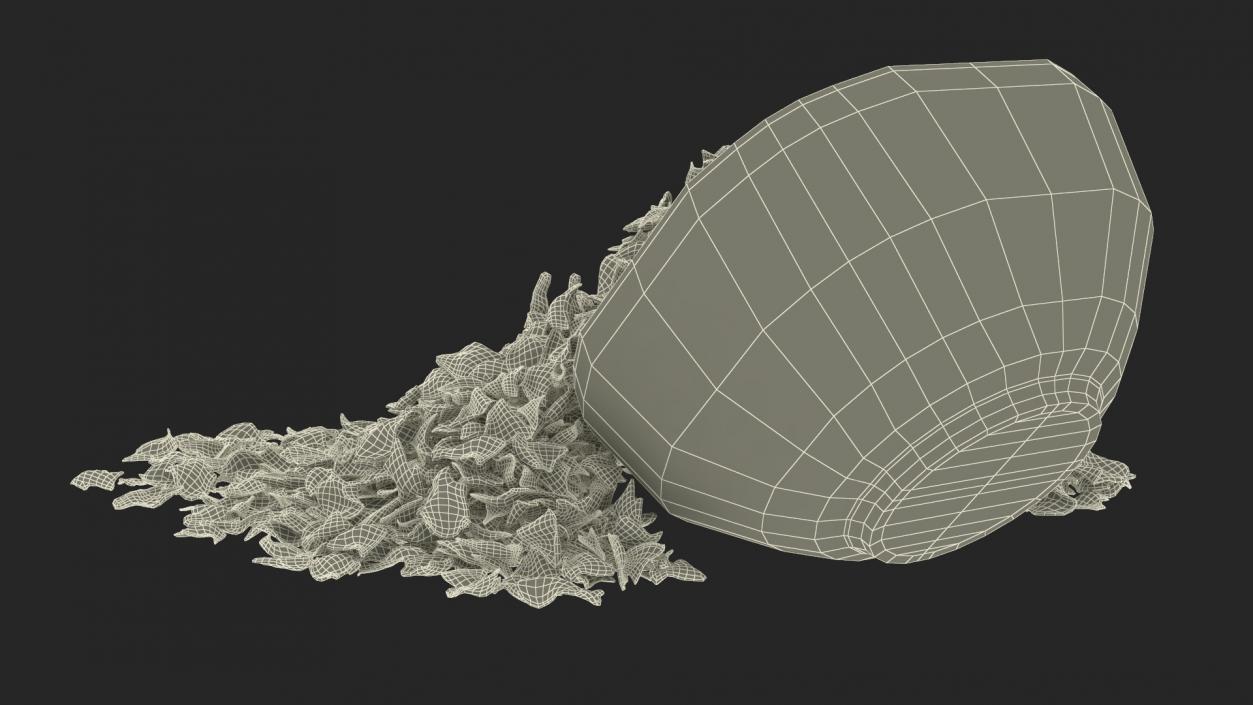 Dried Rose Petals Scattered from a Bowl 3D model