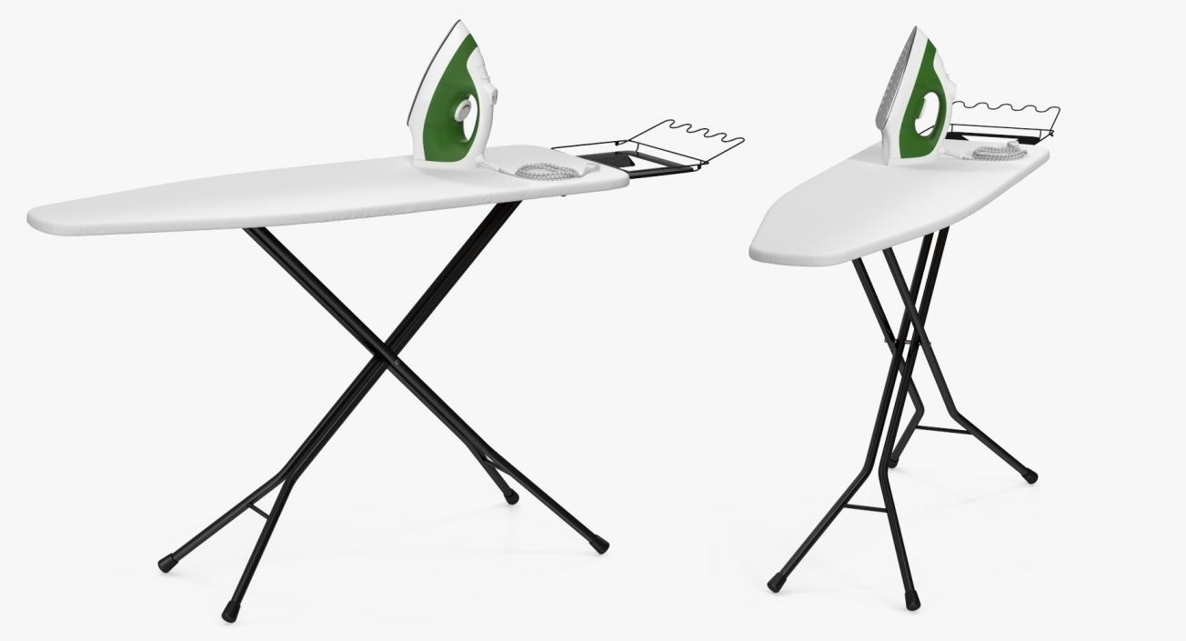 3D Ironing Board and Iron Collection model