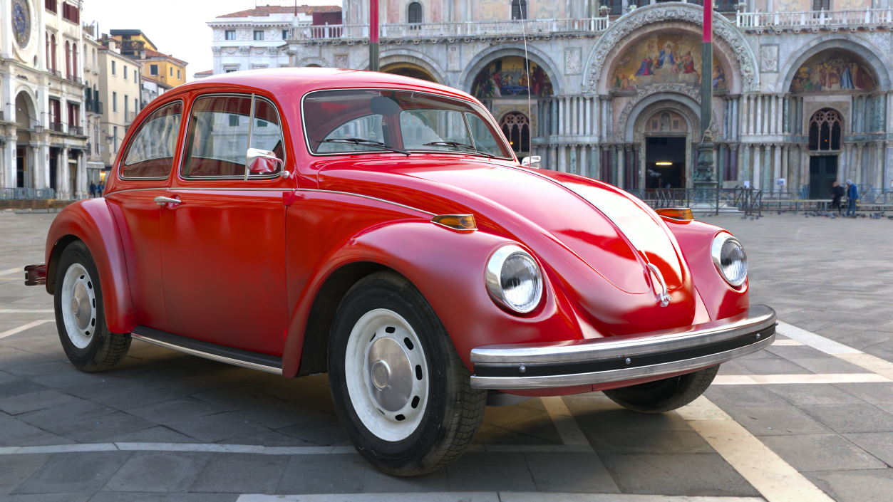 Classic Volkswagen Beetle Rigged 3D