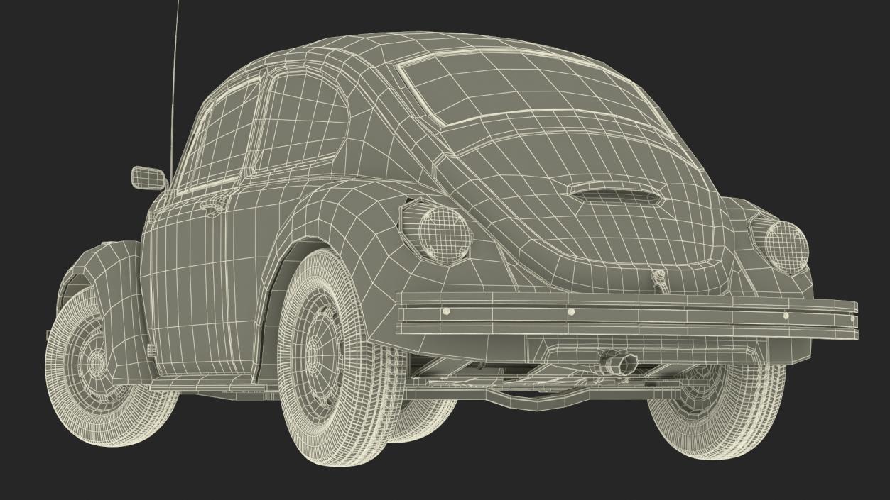 Classic Volkswagen Beetle Rigged 3D