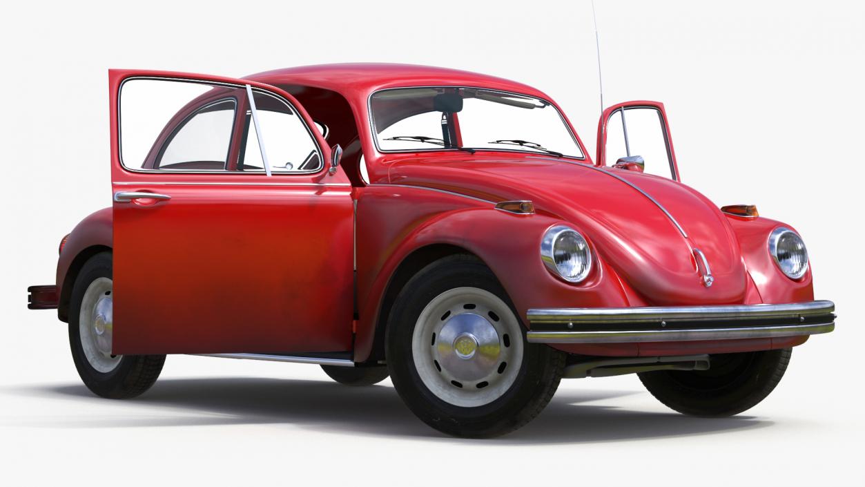 Classic Volkswagen Beetle Rigged 3D