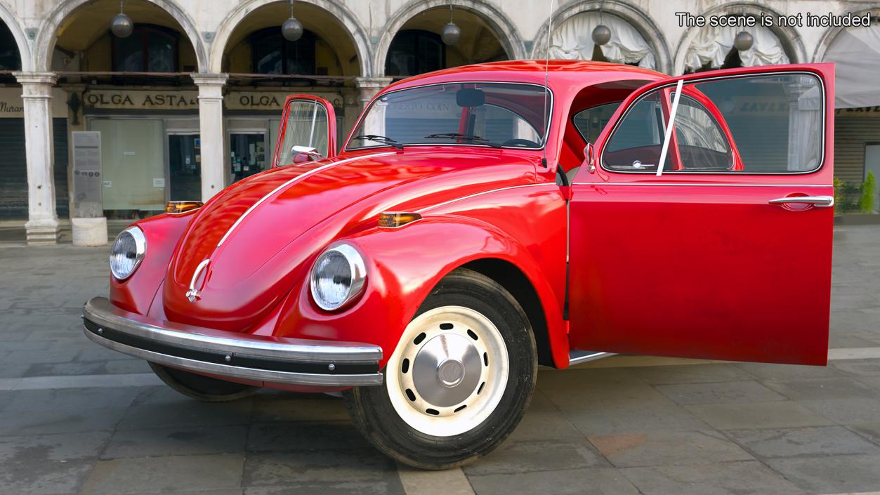 Classic Volkswagen Beetle Rigged 3D