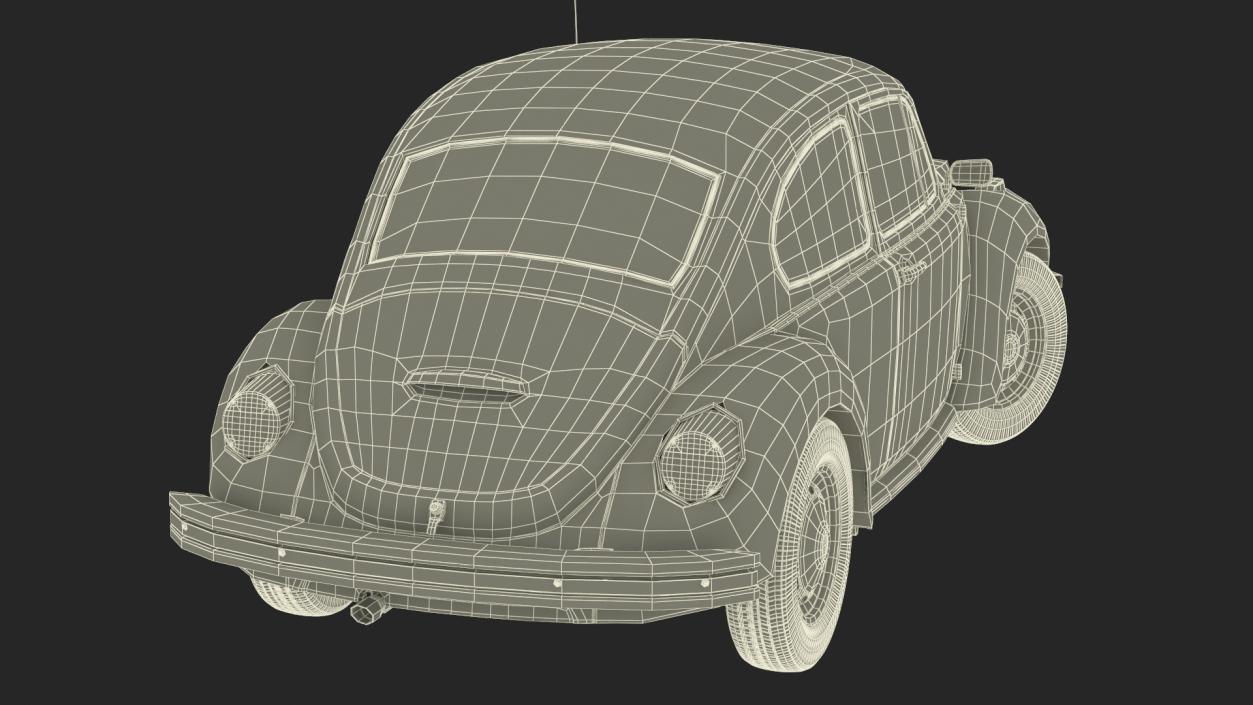 Classic Volkswagen Beetle Rigged 3D