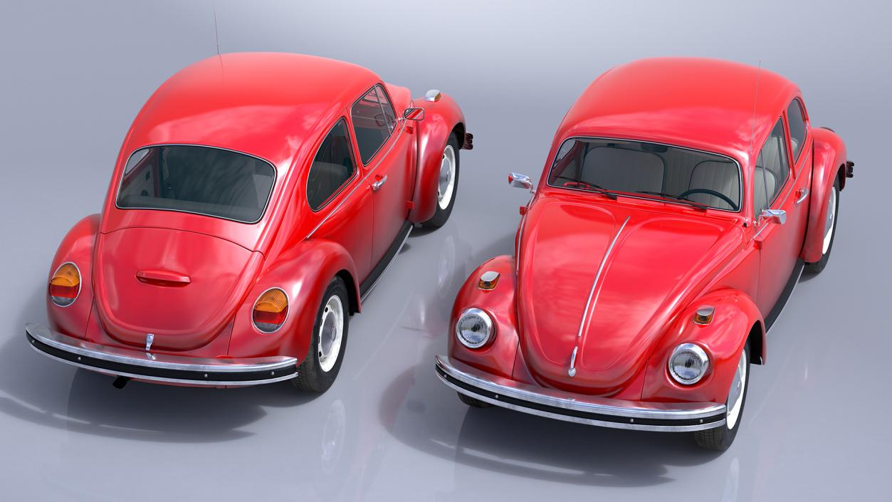 Classic Volkswagen Beetle Rigged 3D