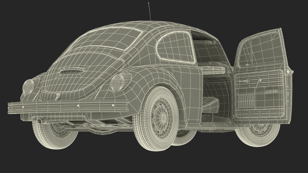 Classic Volkswagen Beetle Rigged 3D