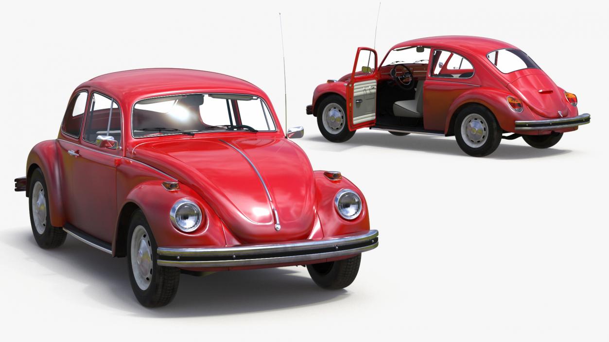 Classic Volkswagen Beetle Rigged 3D