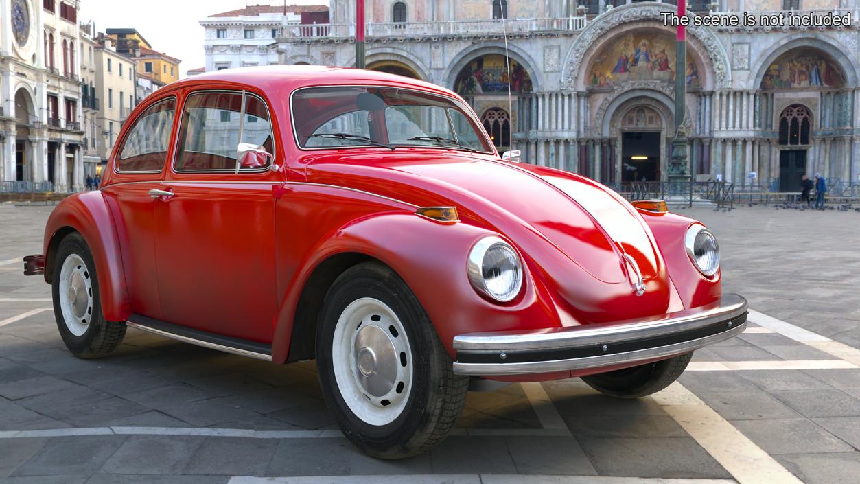 Classic Volkswagen Beetle Rigged 3D