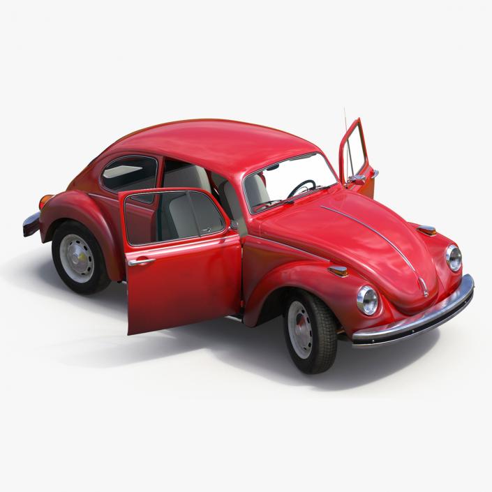 Classic Volkswagen Beetle Rigged 3D