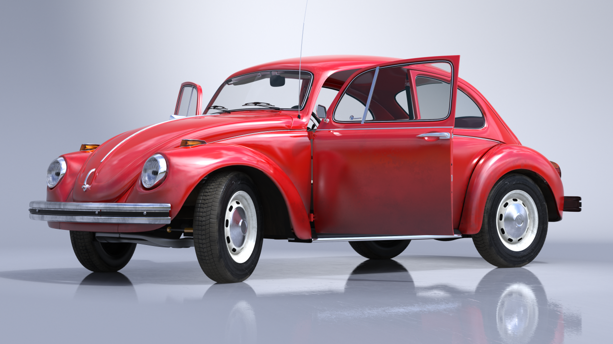 Classic Volkswagen Beetle Rigged 3D