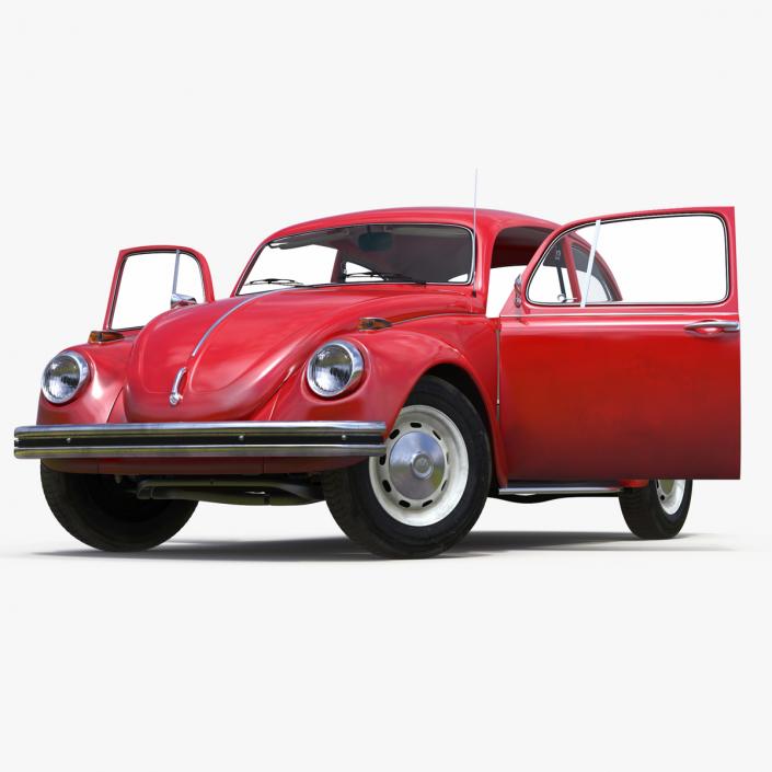 Classic Volkswagen Beetle Rigged 3D