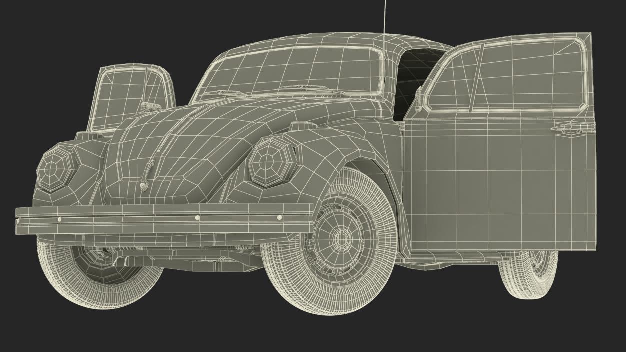 Classic Volkswagen Beetle Rigged 3D