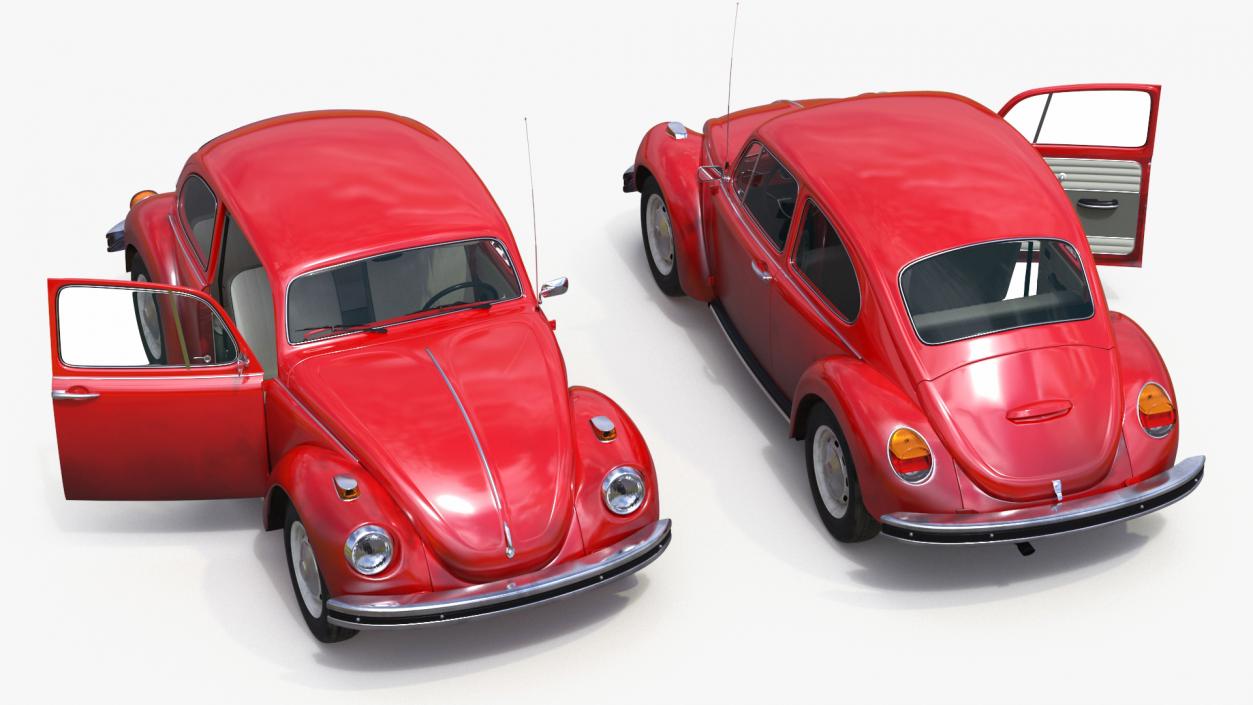 Classic Volkswagen Beetle Rigged 3D